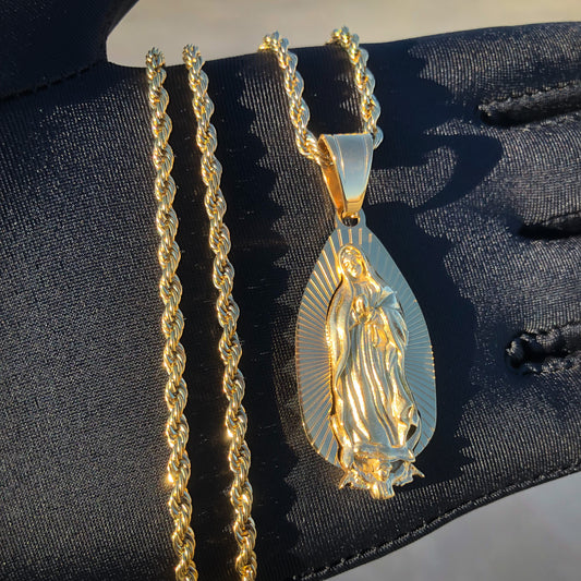 Virgin Mary Pendant - Gold
