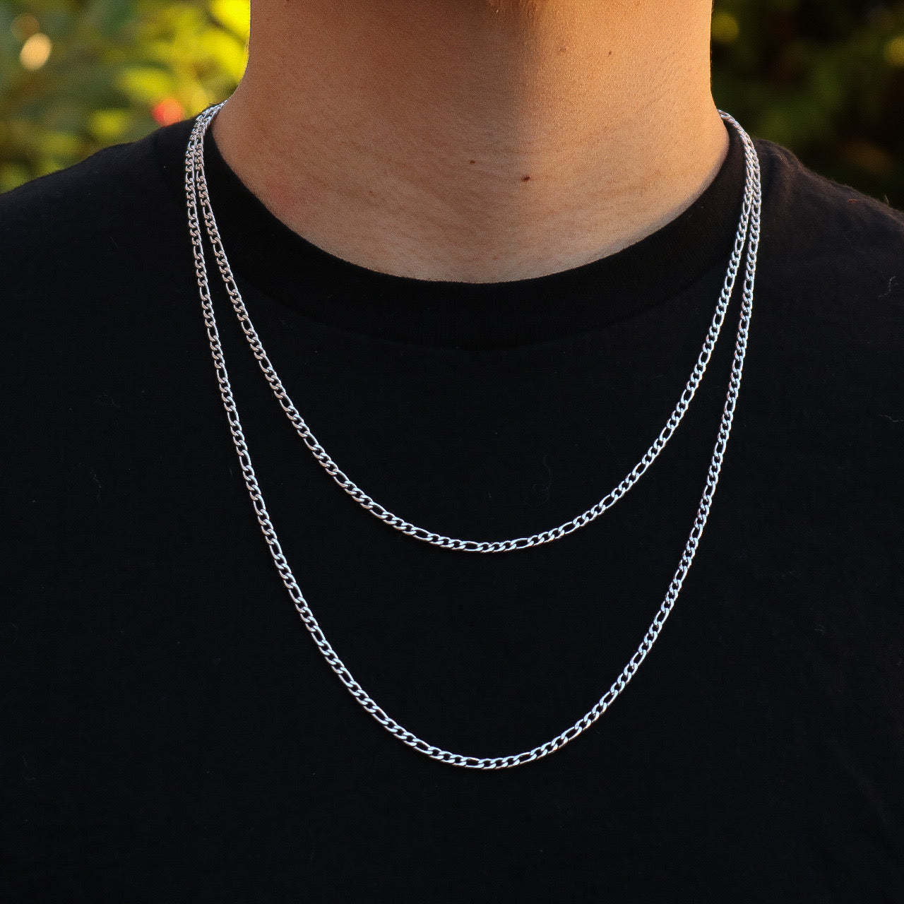 3mm Figaro Chain Premium 316L Stainless – Huerta Jewelry
