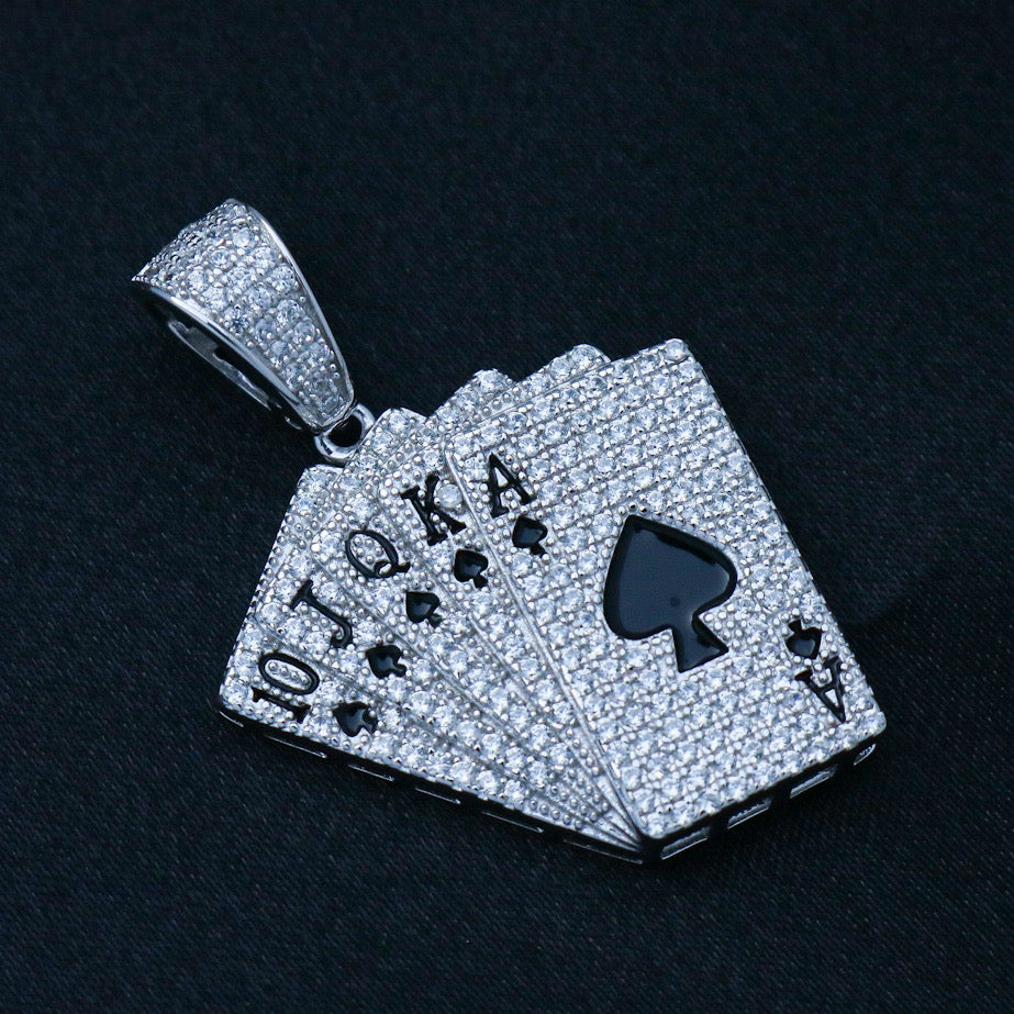 Royal Flush Pendant - 925 Silver