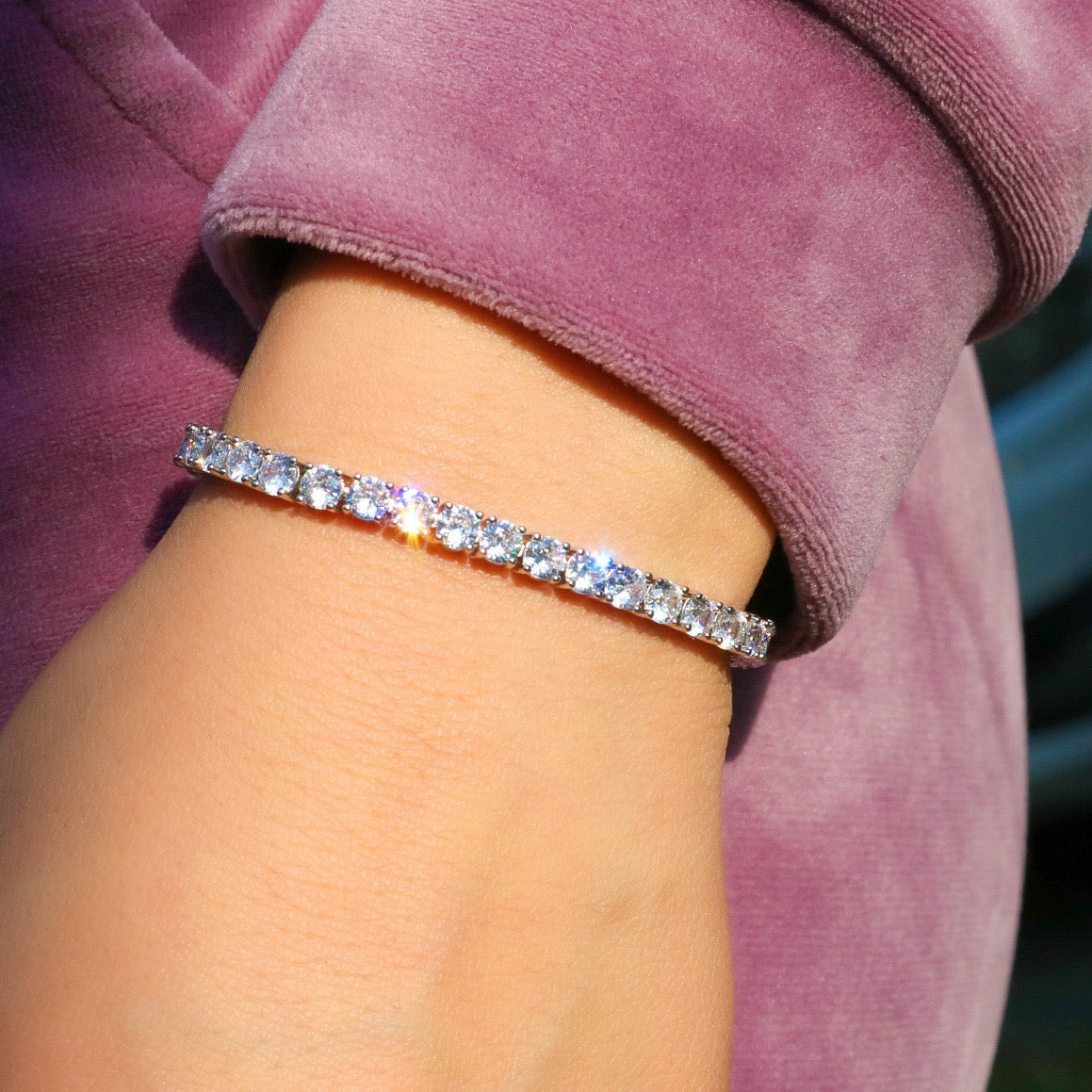 4mm Tennis Bracelet - White Gold