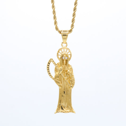 Santa Muerte Pendant - Gold