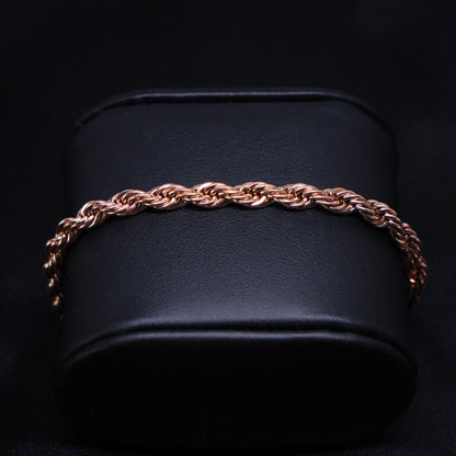 5mm Rope Bracelet  - Rose Gold