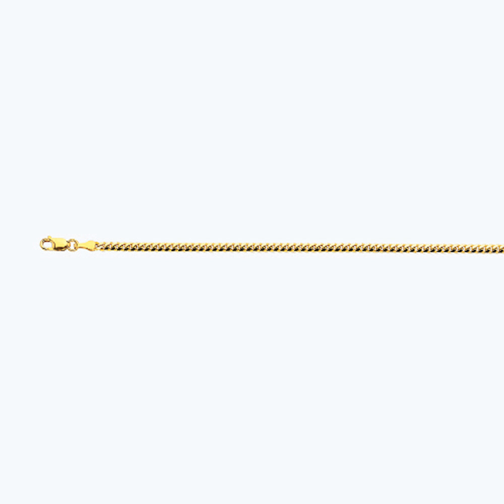 2.5mm Solid Miami Cuban Chain - 14k Gold