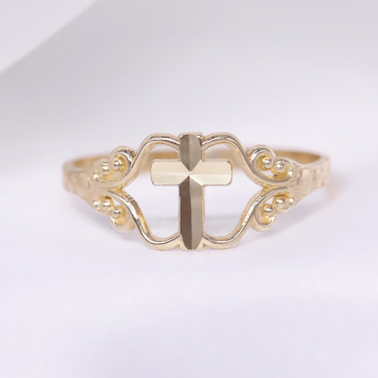 Fancy Cross Ring - 14k Gold