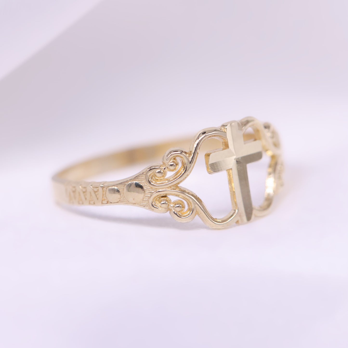 Fancy Cross Ring - 14k Gold