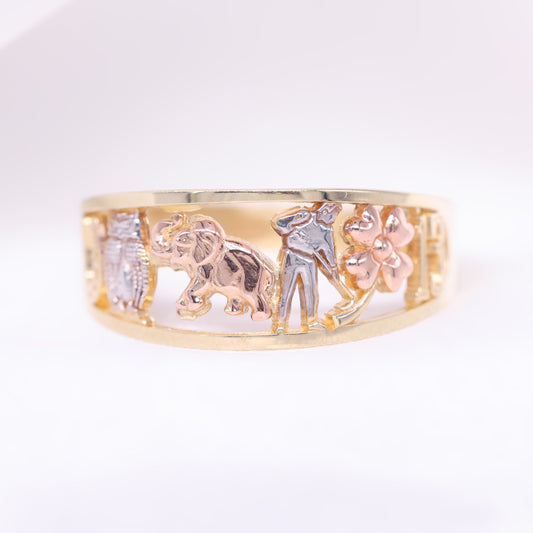Lucky 3-Tone Ring - 10k Gold