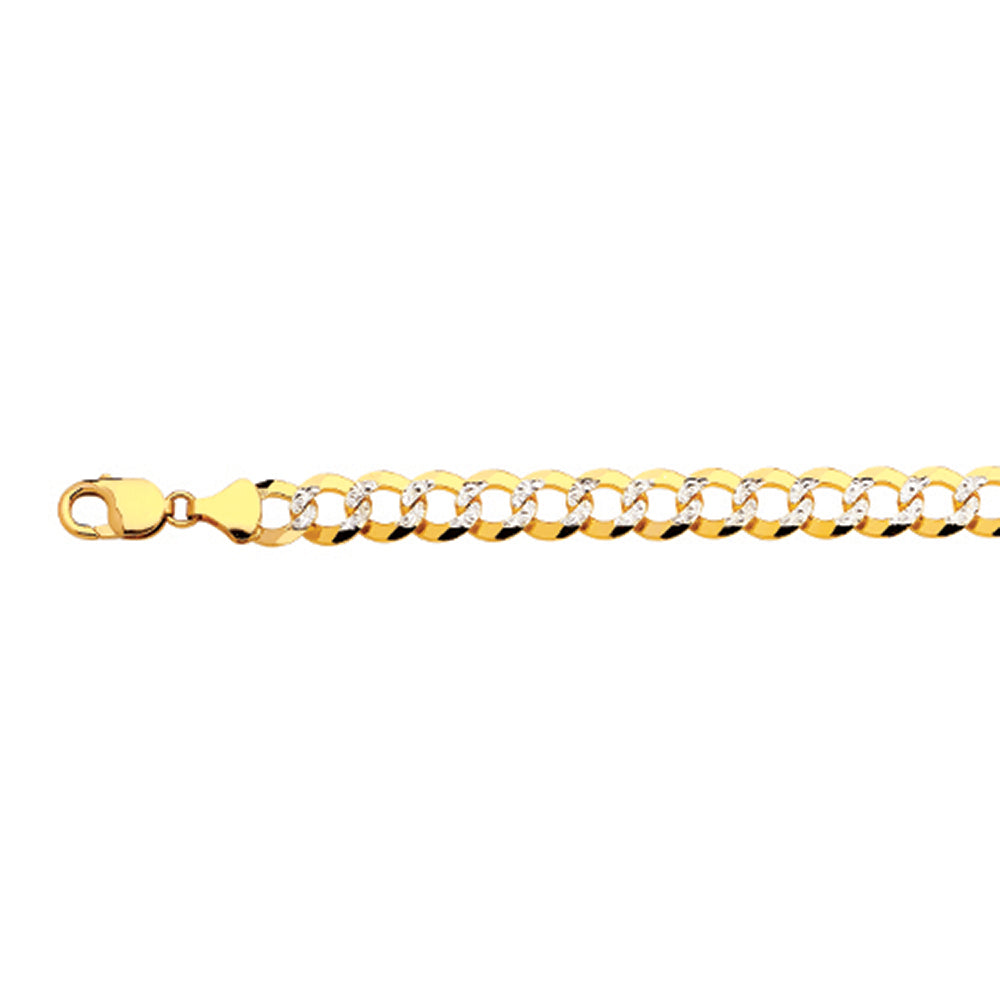 11mm Solid Pave Curb Cuban Chain  - 14k Gold