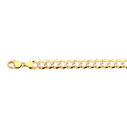 11mm Solid Pave Curb Cuban Chain  - 14k Gold