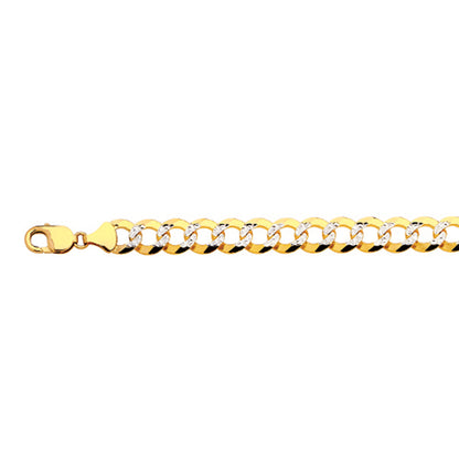 12mm Solid Pave Curb Cuban Chain - 14k Gold