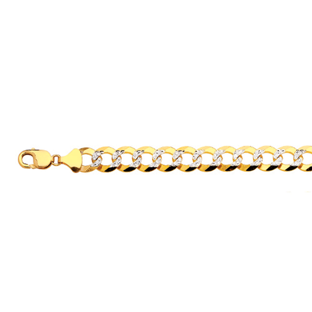 13mm Solid Pave Curb Cuban Chain - 14k Gold