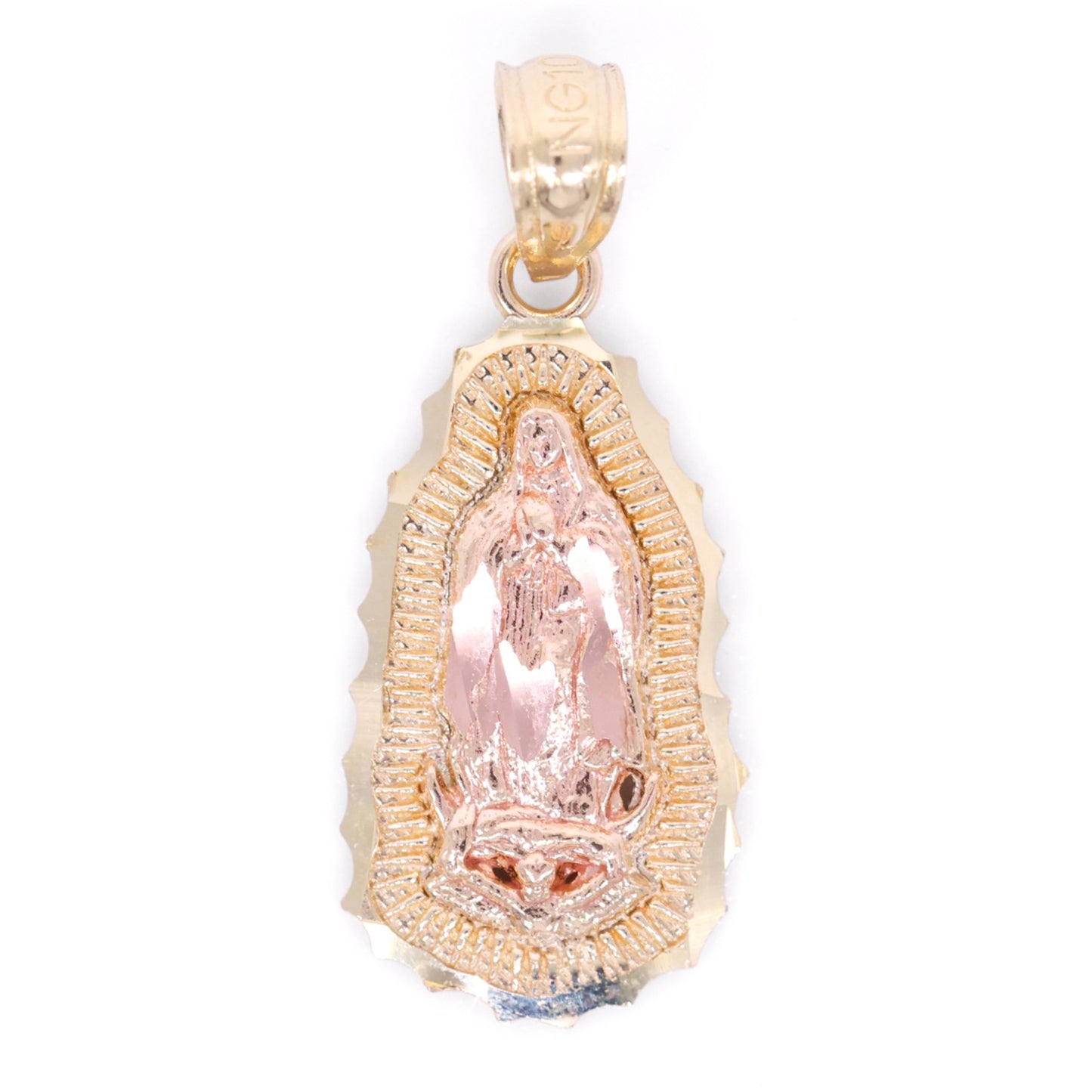 Small Virgin Mary 2-Tone Pendant - 10k Gold