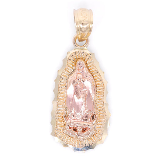 Small Virgin Mary 2-Tone Pendant - 10k Gold
