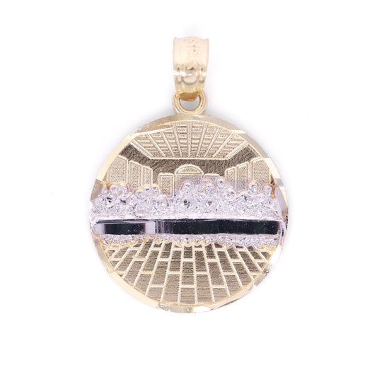 Small Last Supper Medallion 2-Tone Pendant - 10k Gold