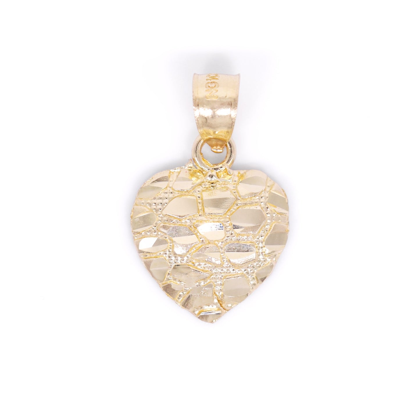 Small Heart Nugget Pendant - 10k Gold