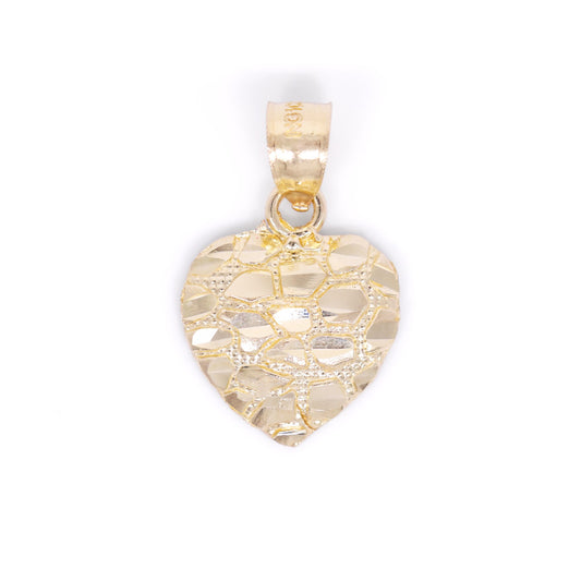 Small Heart Nugget Pendant - 10k Gold