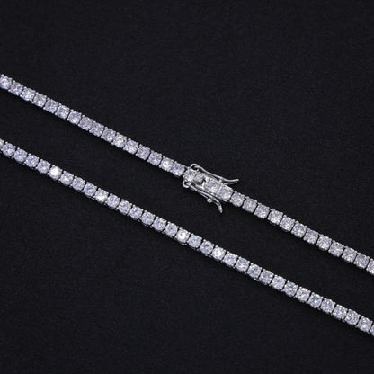 3mm Tennis Necklace - White Gold