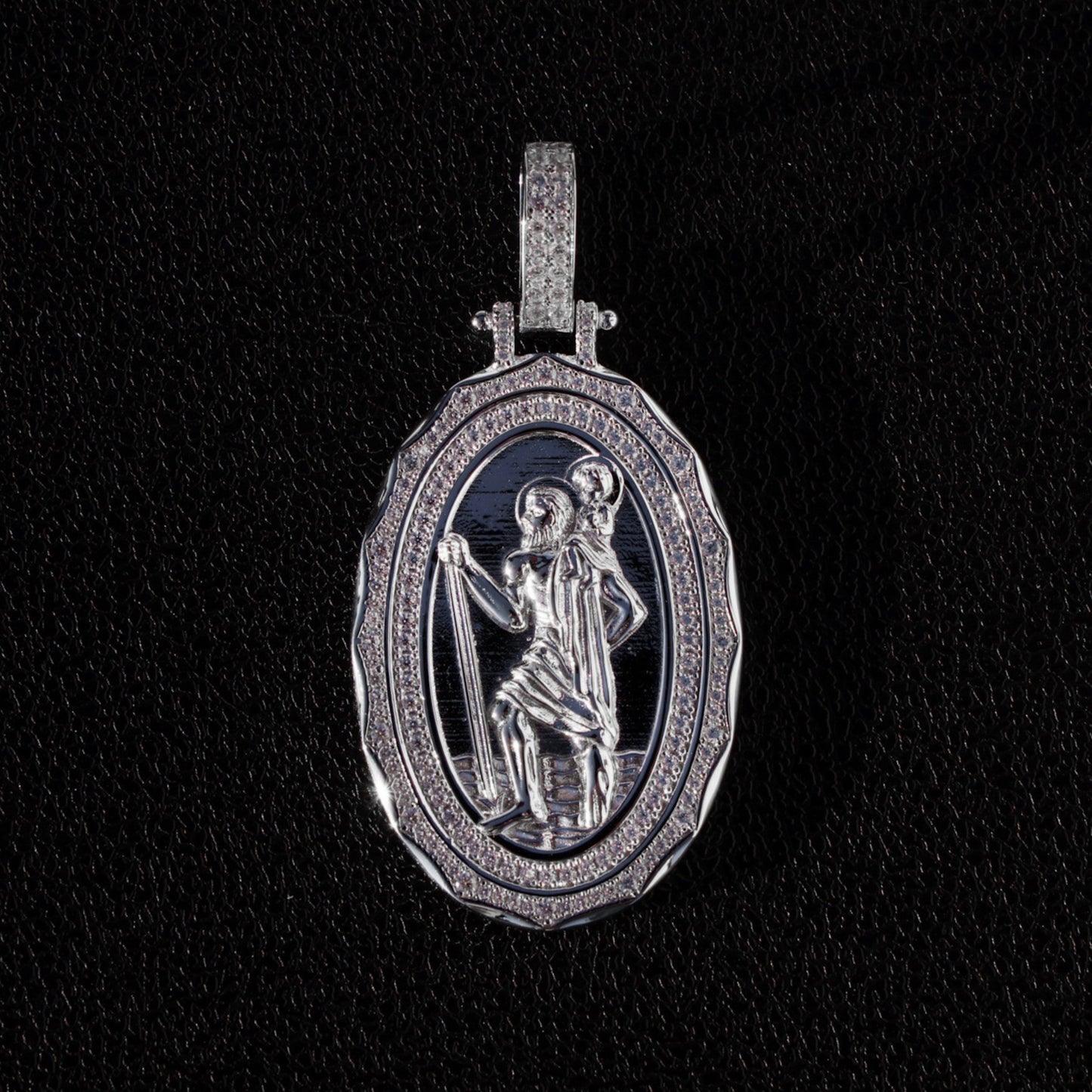 Iced Saint Michael Medallion Pendant - 925 Silver