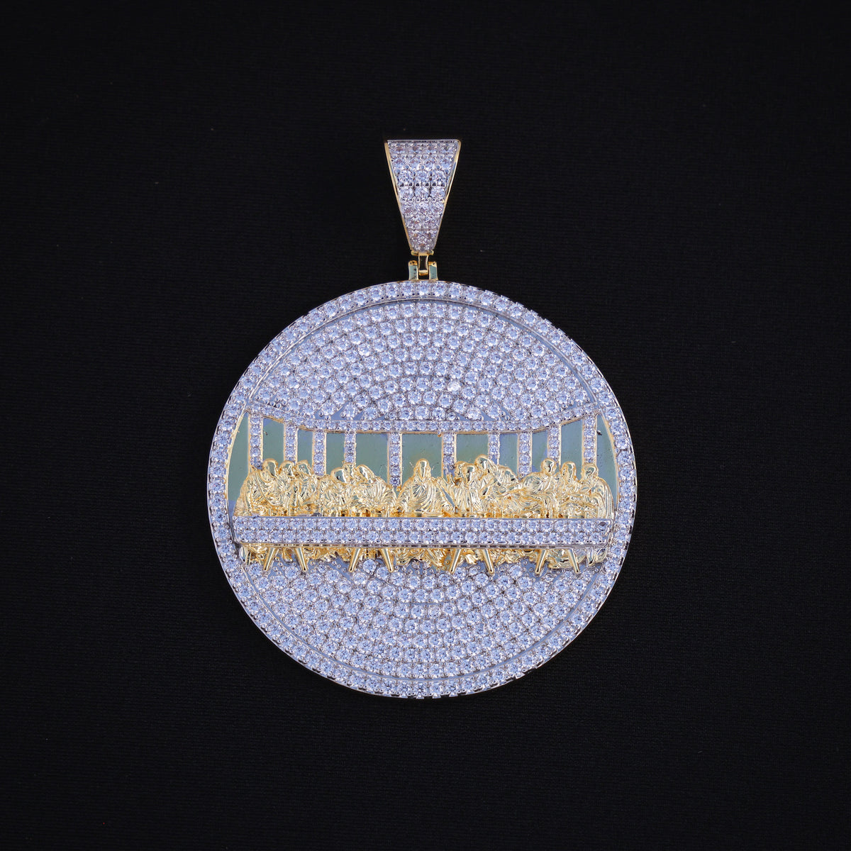 Fully Iced Last Supper Medallion - Gold