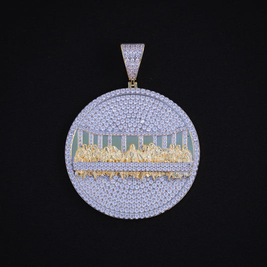Fully Iced Last Supper Medallion - Gold