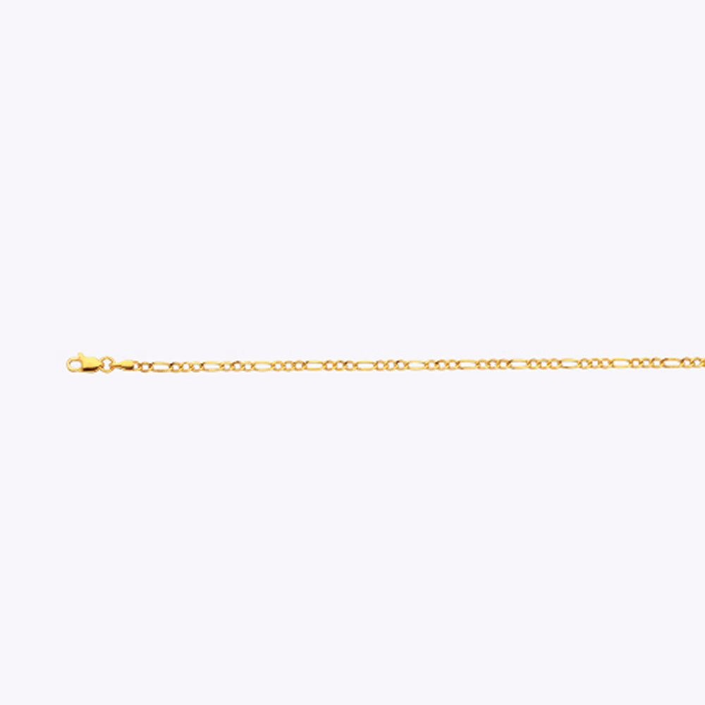 2.5mm Hollow Figaro Chain - 10k Gold