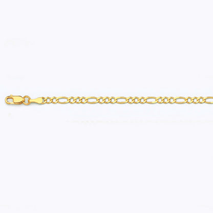 2.5mm Solid Figaro Chain - 14k Gold