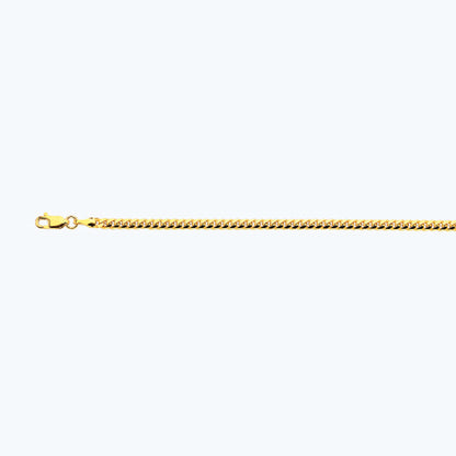 3.5mm Solid Miami Cuban Chain - 14k Gold