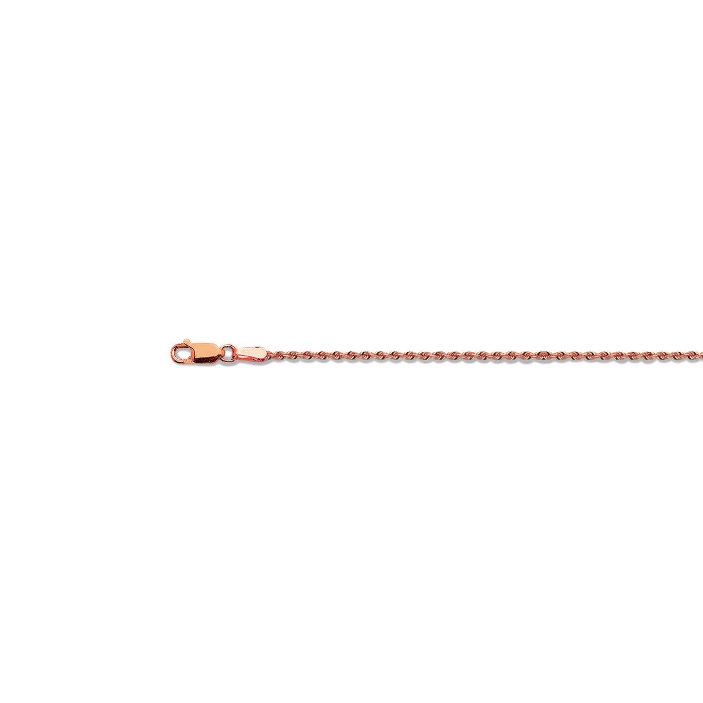 2mm Solid Diamond Cut Rope Chain - 14k Rose Gold