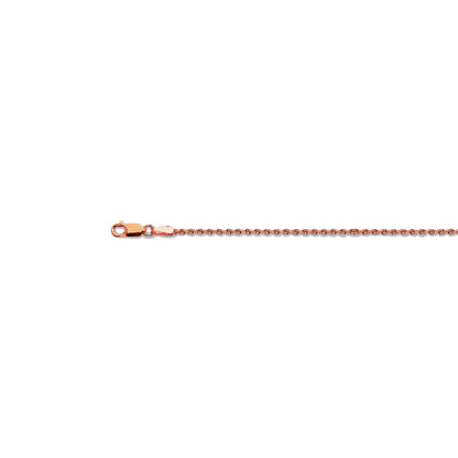 2mm Solid Diamond Cut Rope Chain - 14k Rose Gold