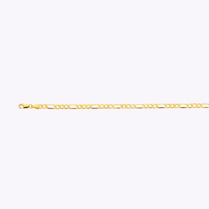 3.5mm Hollow Figaro Chain - 14k Gold