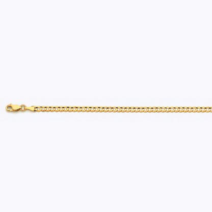 3.5mm Solid Curb Chain - 14k Gold