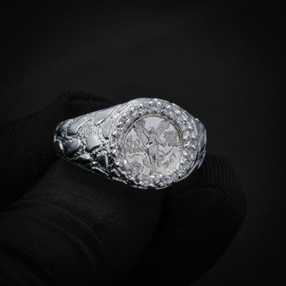 Round Centenario Nugget Ring - 925 Silver