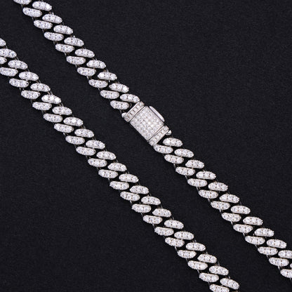 8mm Moissanite Cuban Chain - 925 Silver