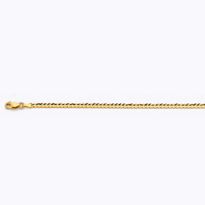 3mm Solid Curb Chain - 14k Gold