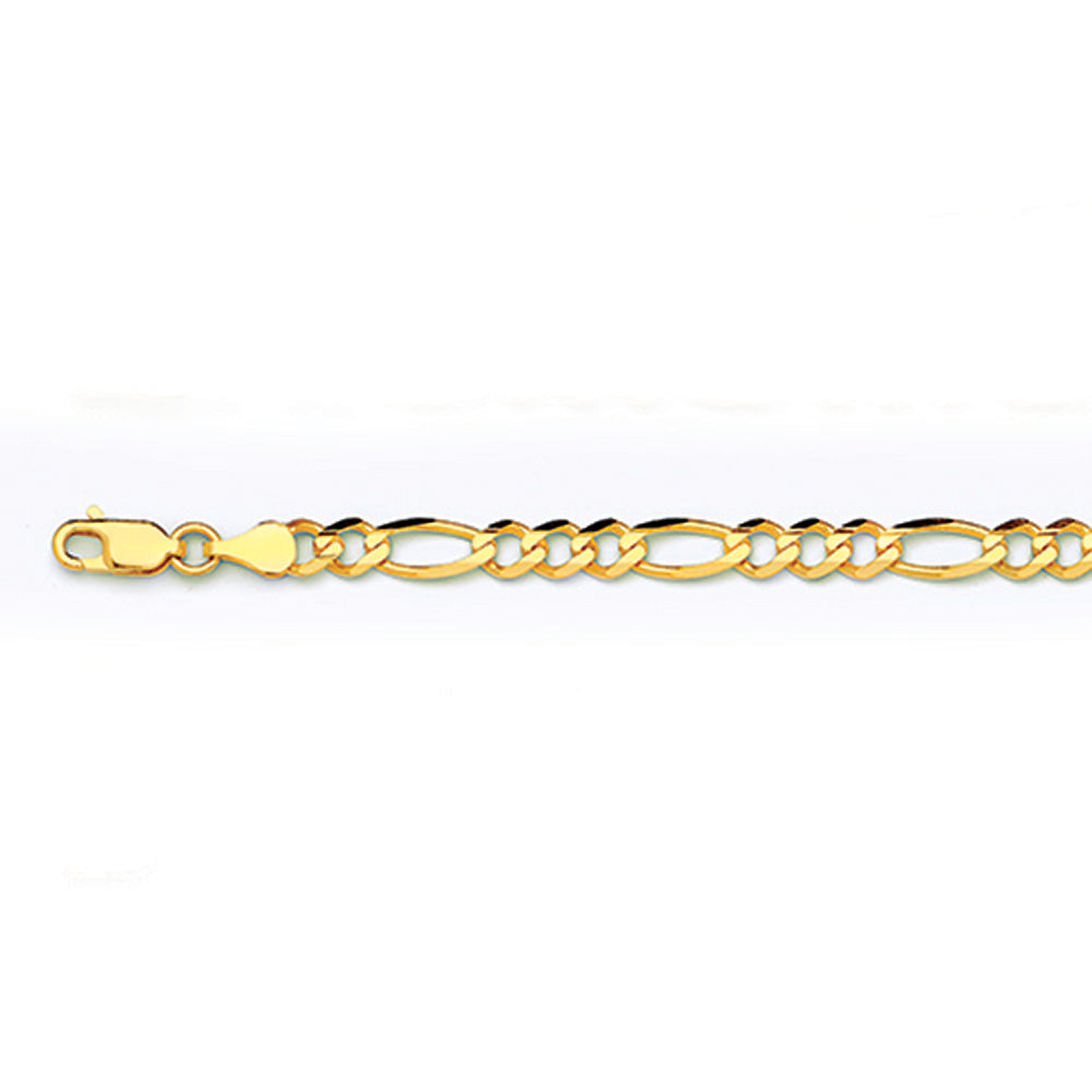 3mm Solid Figaro Chain - 14k Gold