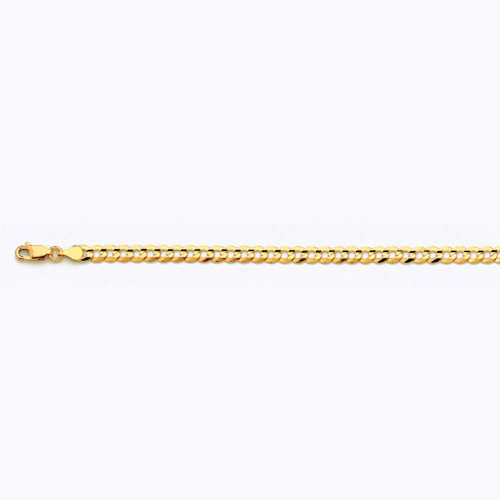 4.5mm Solid Curb Chain - 14k Gold