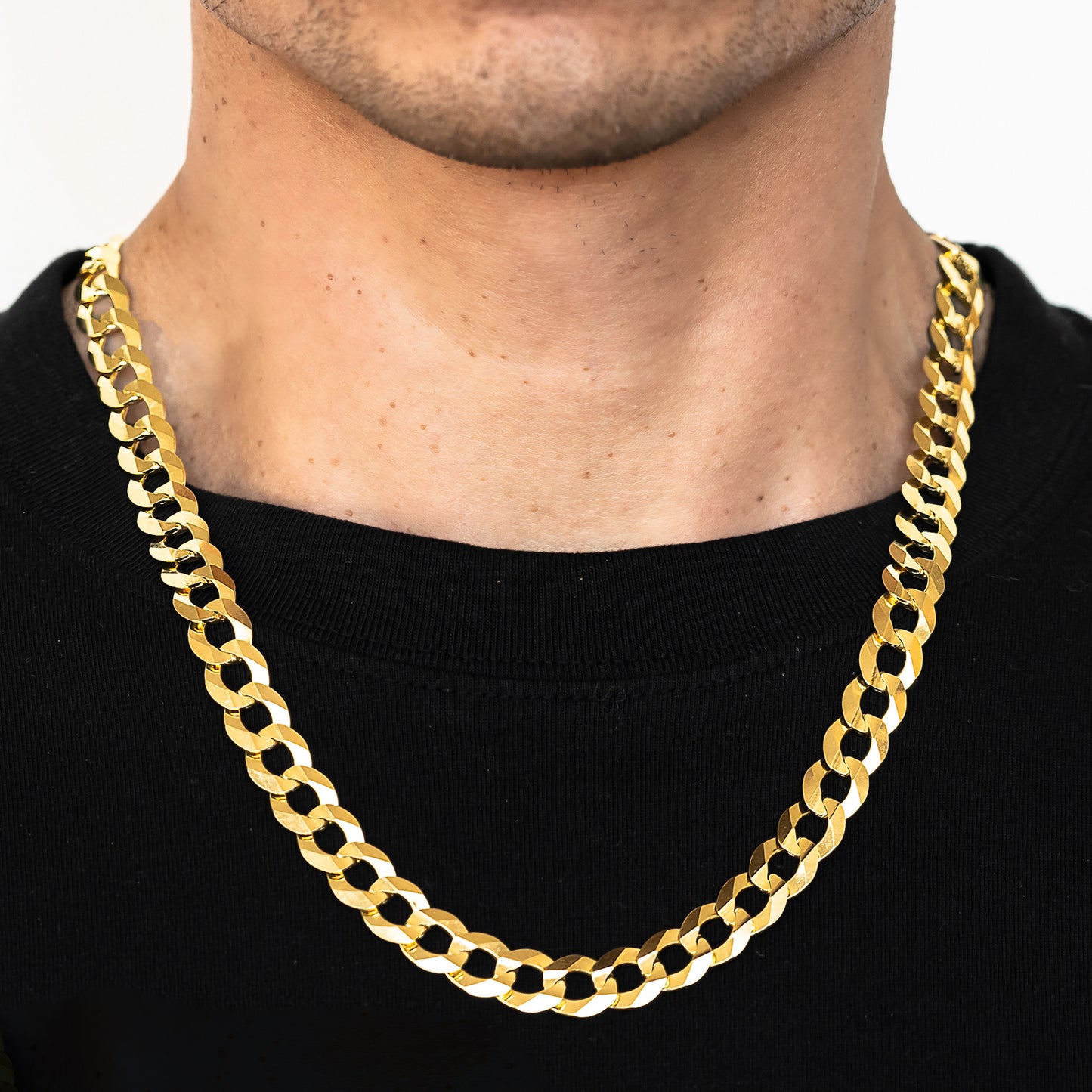 12mm Solid Cuban Curb Chain - 14k Gold