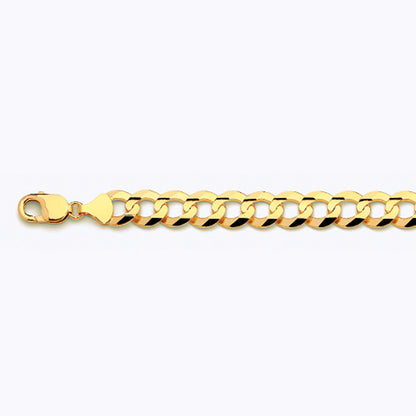 12mm Solid Cuban Curb Chain - 14k Gold