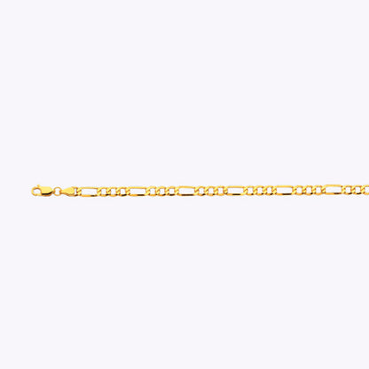 4mm Hollow Figaro Chain - 14k Gold