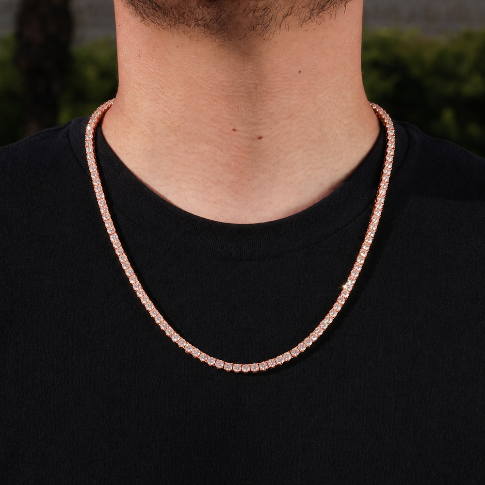4mm Tennis Chain - Rose Gold