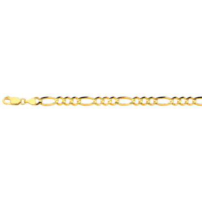 5.5mm Solid Figaro Chain - 14k Gold