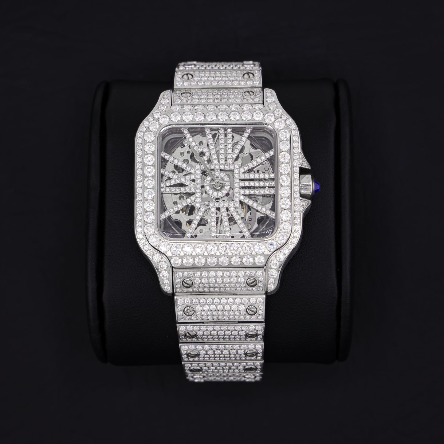 14.1 ct Moissanite Skeleton Huerta Watch - Premium 316L Stainless