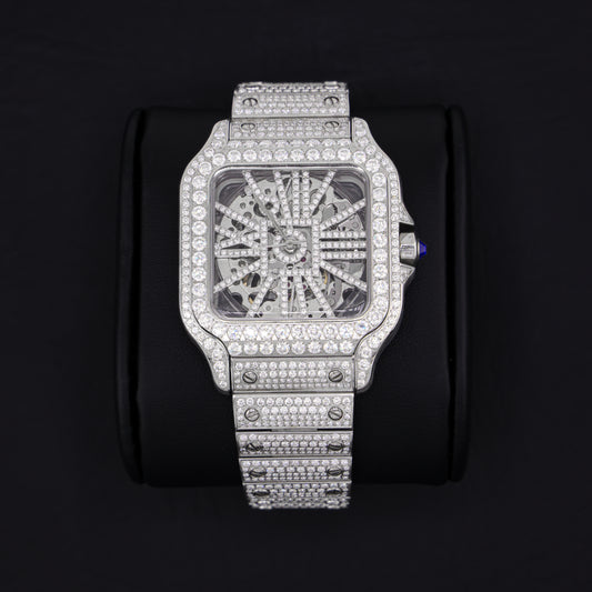 14.1 ct Moissanite Skeleton Huerta Watch - Premium 316L Stainless