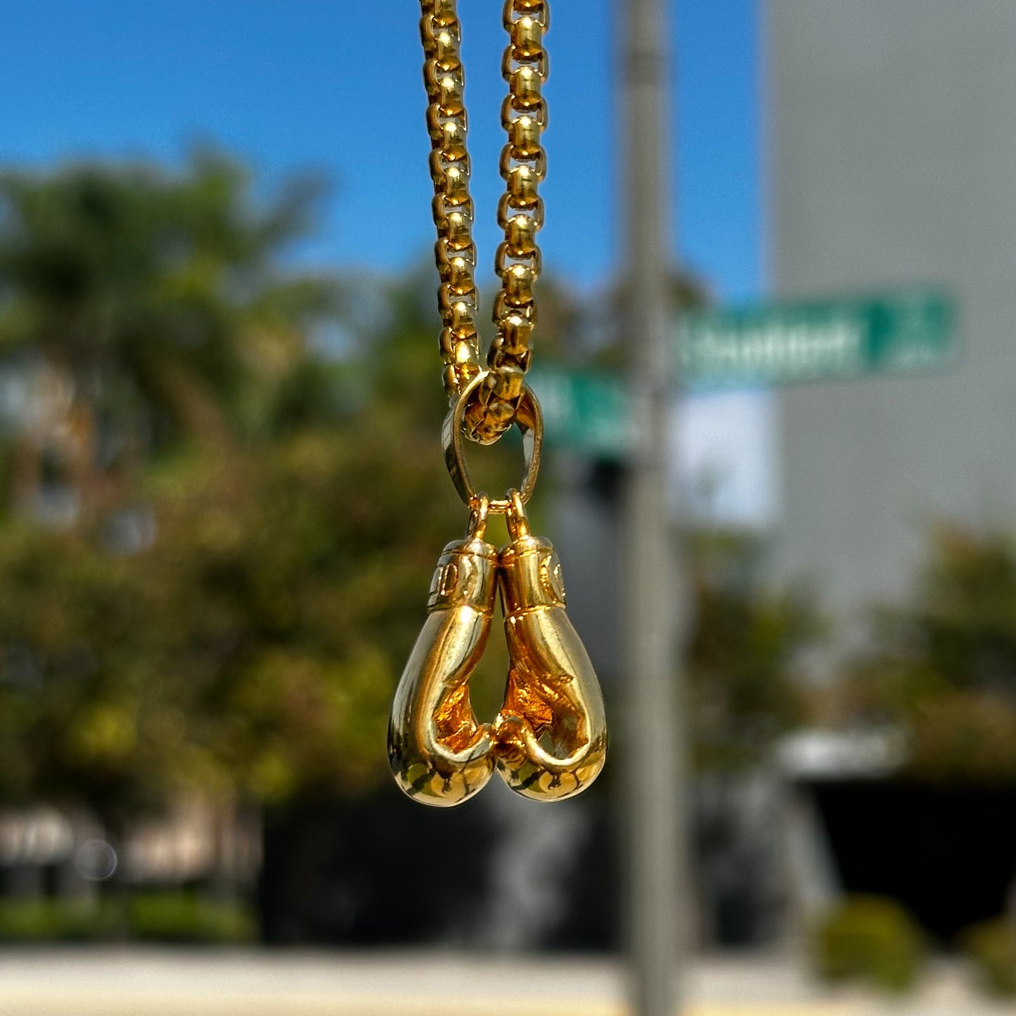 Boxing Gloves Pendant - Gold