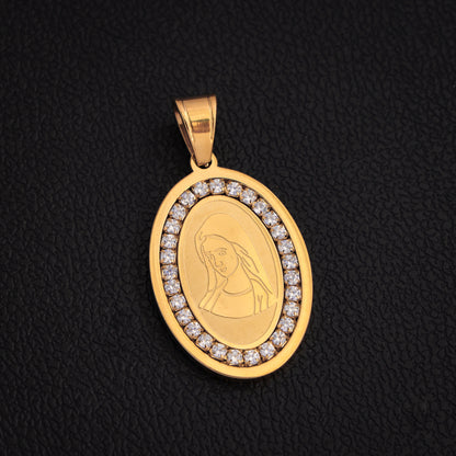 Oval Mary Pendant - Gold