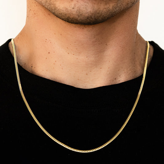 2.5mm Solid Miami Cuban Chain - 14k Gold