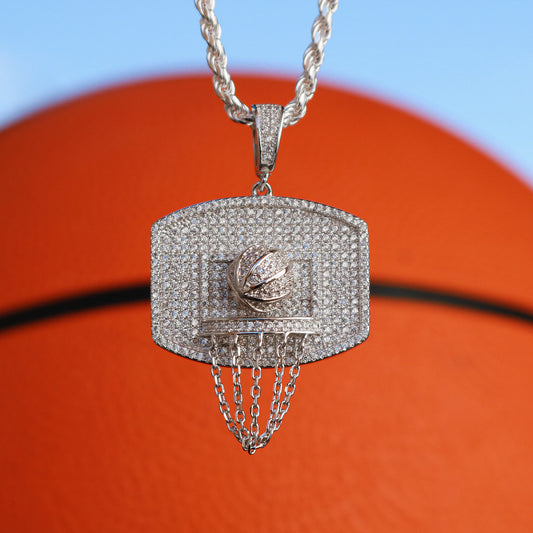 Basketball Hoop Pendant - 925 Silver
