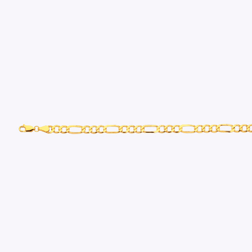 5mm Hollow Figaro Chain - 14k Gold