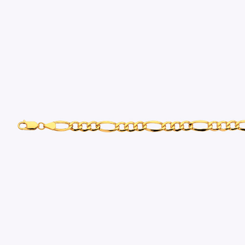 6.5mm Hollow Figaro Chain - 14k Gold