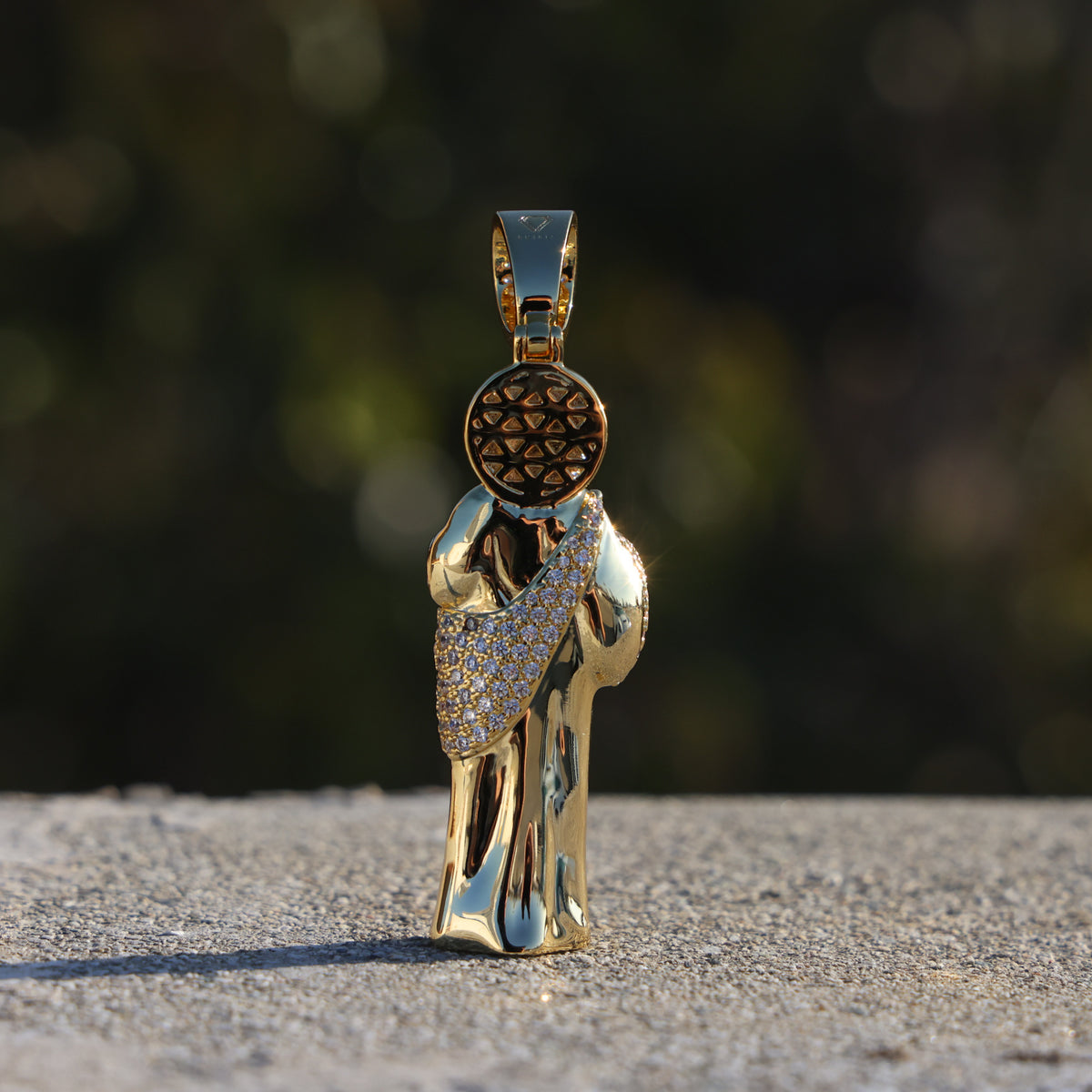 Iced 3D San Judas Pendant - Gold