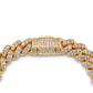 8mm Iced Out Cuban Bracelet - Gold